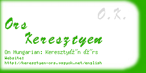 ors keresztyen business card